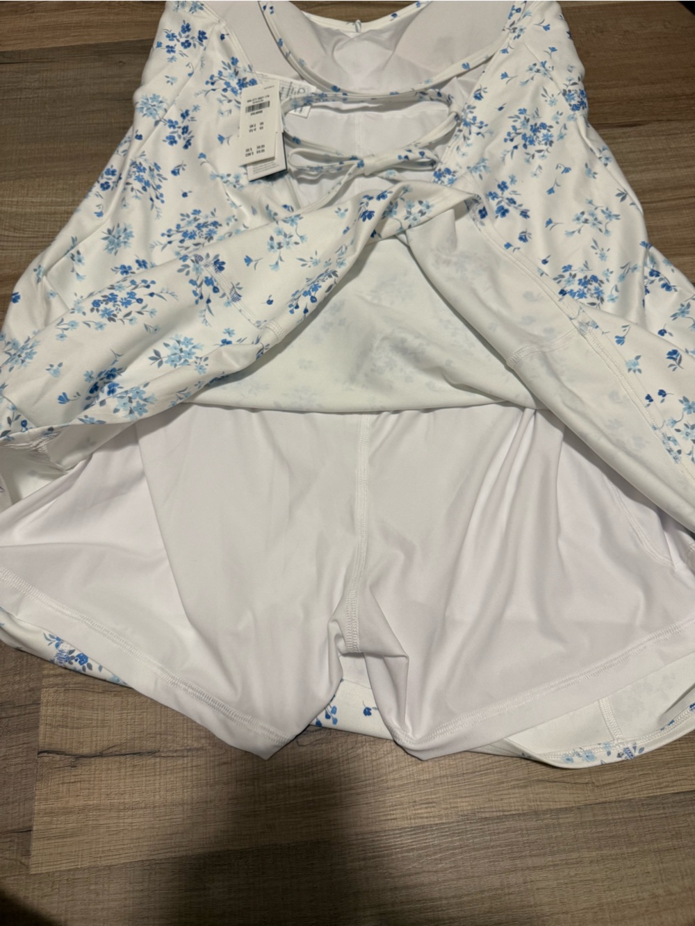 NWT Gilly Hicks White and Blue Floral Athletic Dress - Picture 5 of 7
